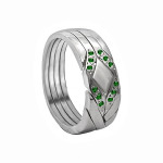 925 Ayar Gümüş 4 Parça Ephesus Taşlı Bulmaca Bilmece Yüzük