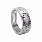 925 Ayar Gümüş 4 Parça Ephesus Taşlı Bulmaca Bilmece Yüzük