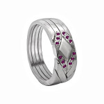 925 Ayar Gümüş 4 Parça Ephesus Taşlı Bulmaca Bilmece Yüzük